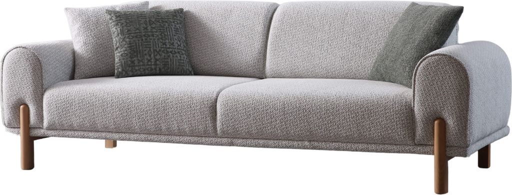 Villa Möbel Sofa Adonis Farbe: Beige Stellvariante:3-Sitzer mit Relax-/Bettfunktion durch umklappbare Rückenlehne