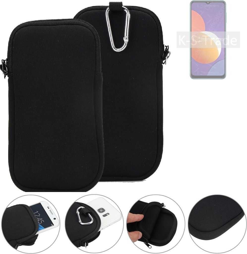 K-S-Trade Neopren-Hülle Handyhülle kompatibel mit Samsung Galaxy M12 Schutzhülle Neoprenhülle Sleeve Schutz-Hülle Gürtel Tasche Case Holster