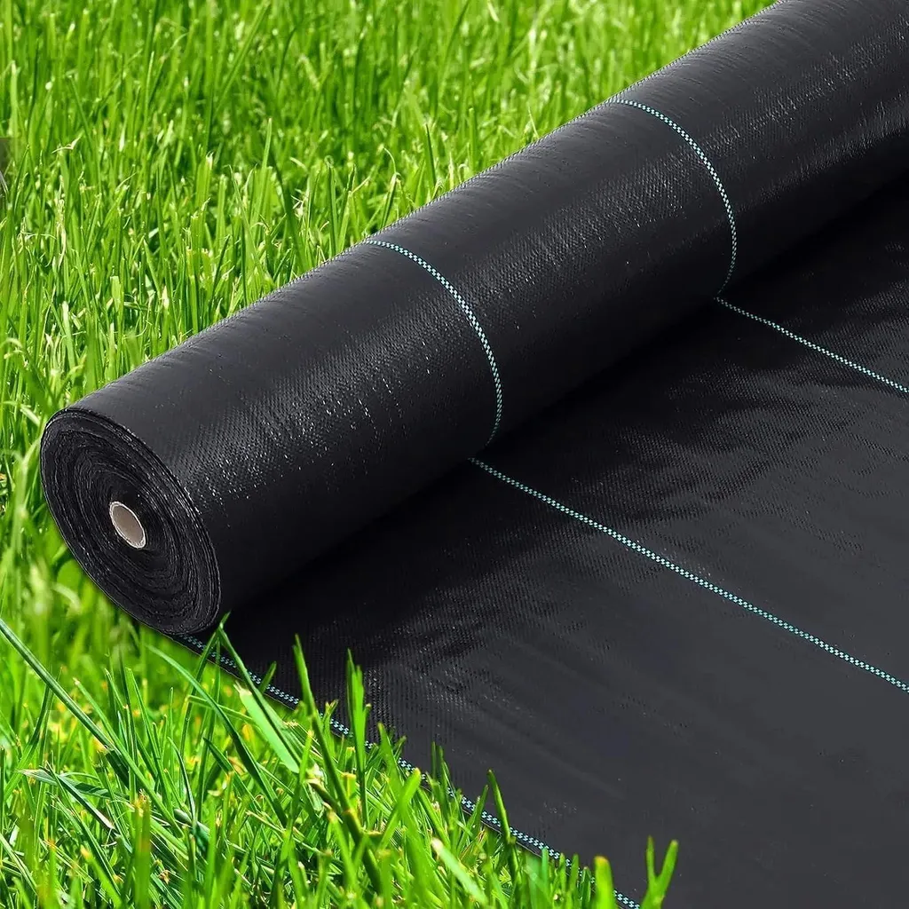 Toile anti-mauvaises herbes 1,98 x 91,5 m rouleau plastique noir