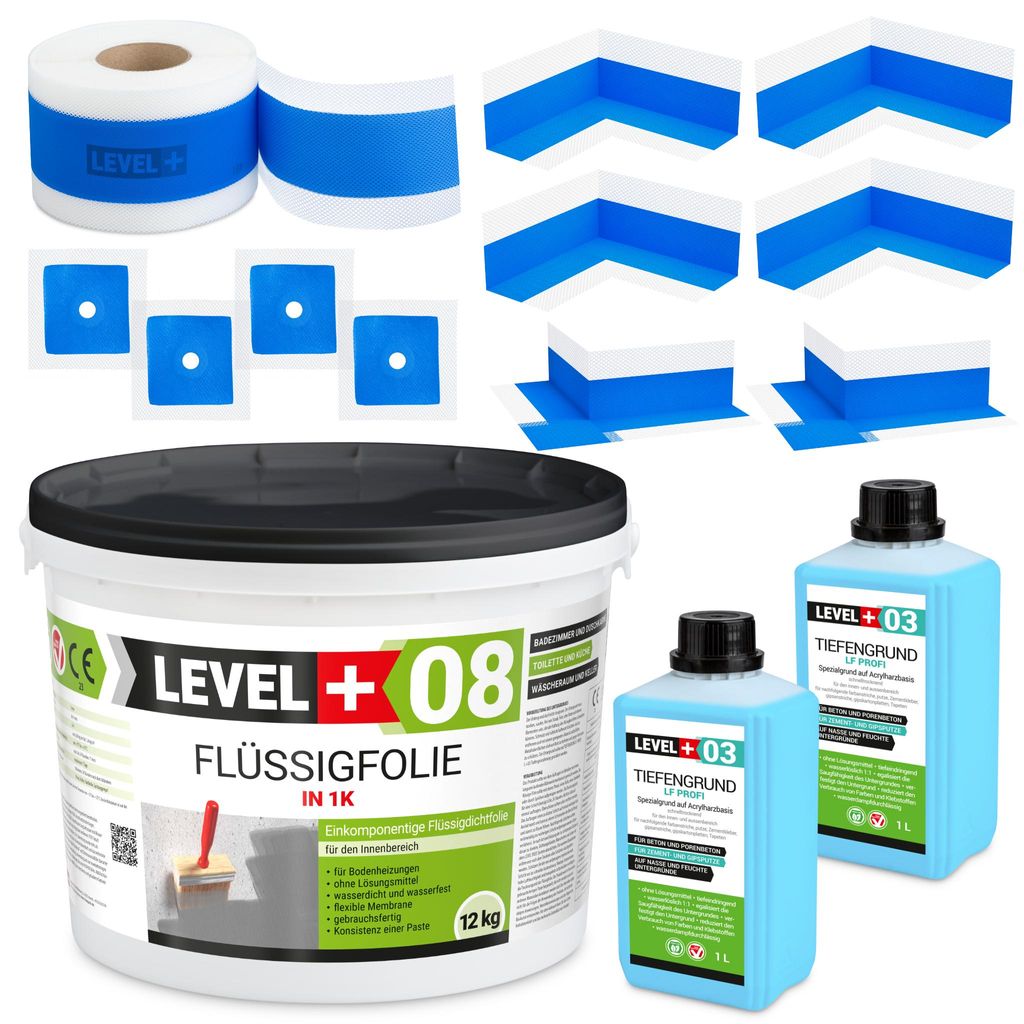 Dichtset Badabdichtung Dichtband Flüssigfolie 12kg für Bad Produktbild 