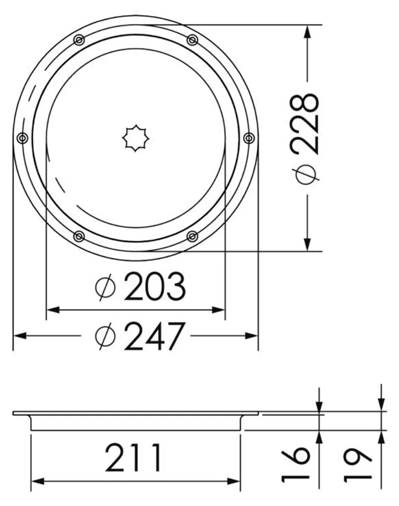 Solution accès étanche : trappe inox 316 Ø 203 mm Osculati 2010050