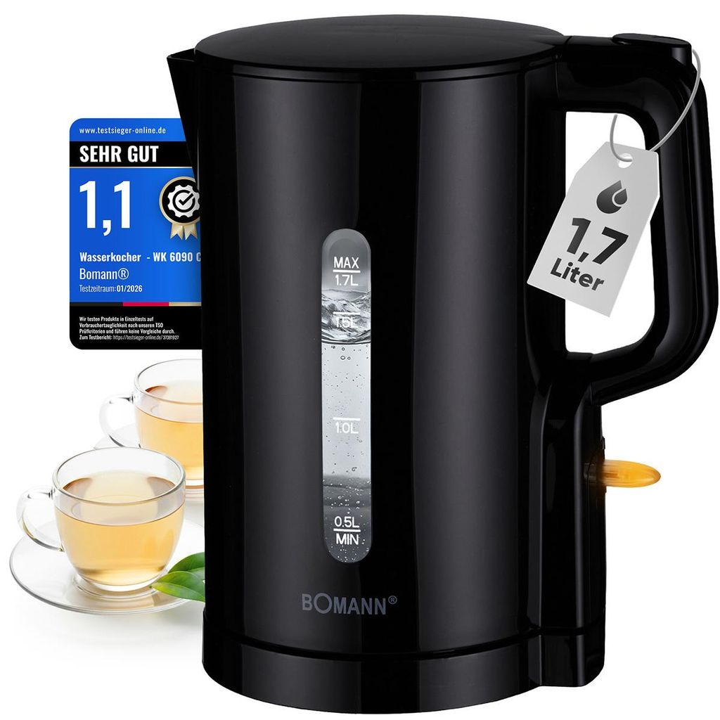 Bomann® Wasserkocher 1,7L | BPA frei | 2200W | Produktbild 