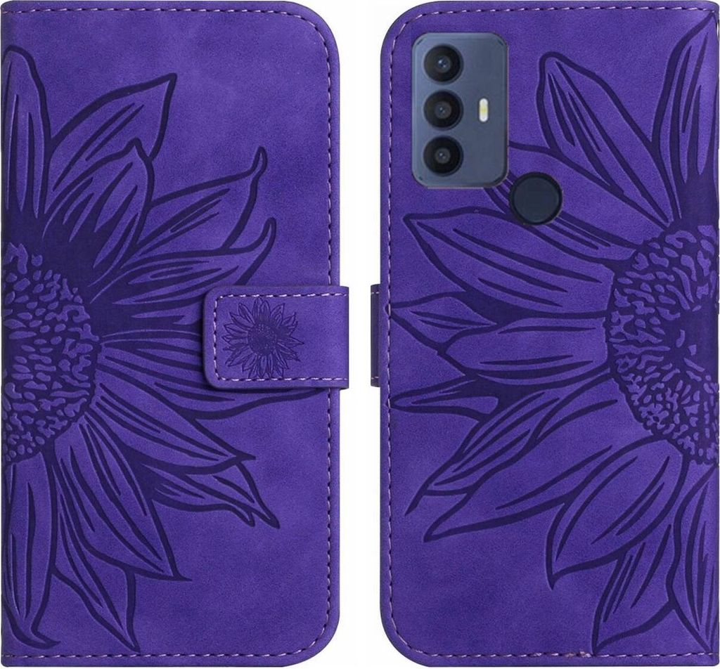 Mobigear Sunflower TCL 305 Hülle Klapphülle Geldbörse - Lila