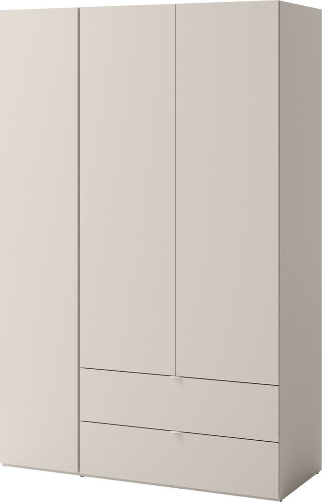 MIRJAN24 Kleiderschrank Sigma 3D2S SG01, Drehtürenschrank, Garderobe mit drei Drehtüren und zwei Schubladen, Kleiderstange, griffloses Öffnungss...