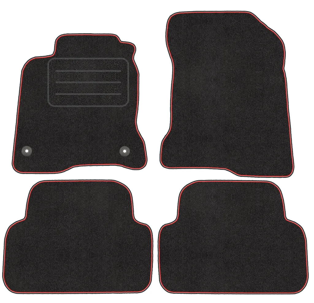 Set di tappetini in velluto per RENAULT MEGANE III (2008 - 2016) 4 pezzi - Nuovo - ROSSO
