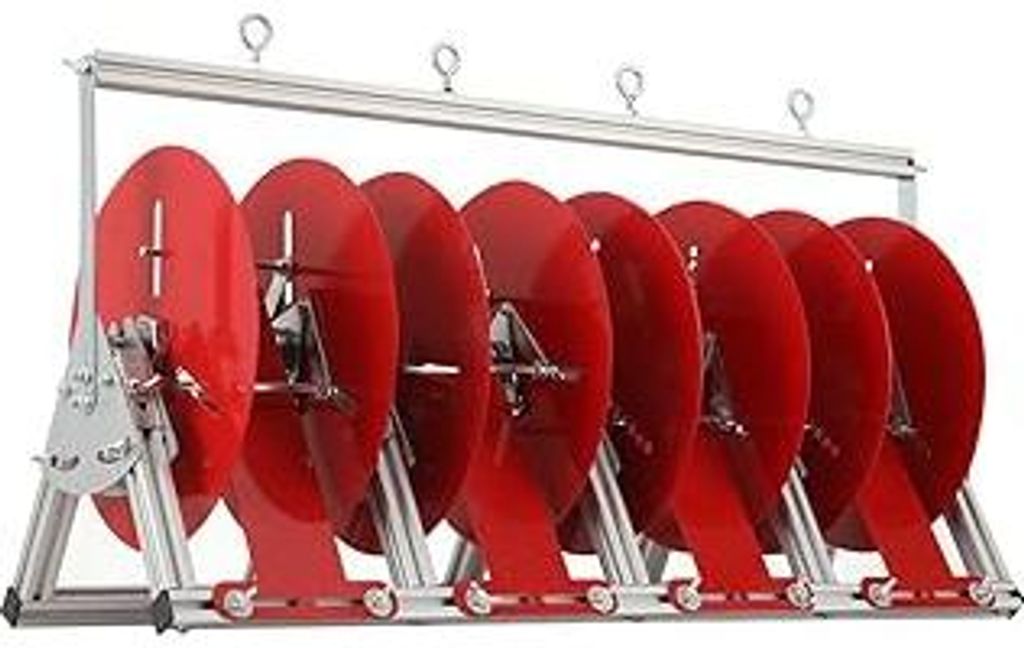 Cozyel Kompakt Kabeltrommel, Faltbar Aluminiumlegierung Kabel Abroller Kabelabroller Kabelhaspel Kabelwickler Leitungsabroller mit 4 Kabel Spulenha...