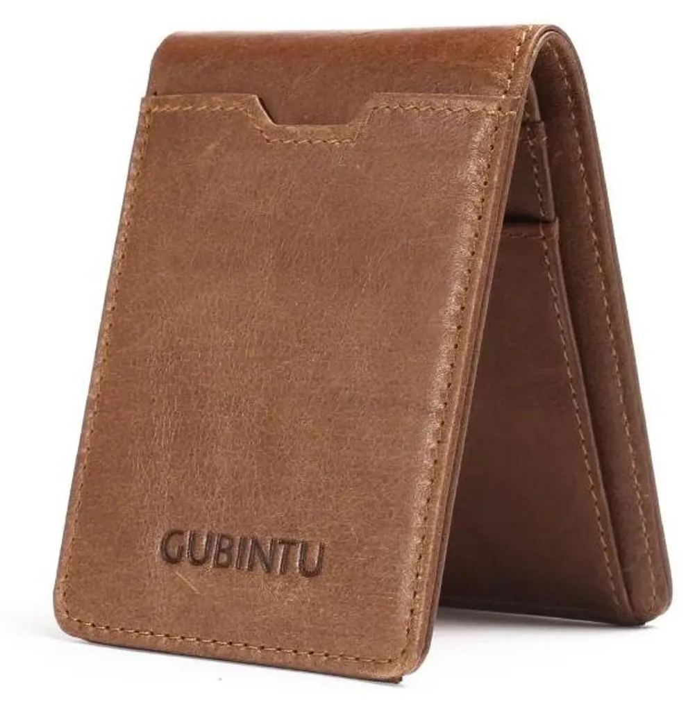 Portefeuille fin cuir marron véritable pour en finir avec les poches pleines
