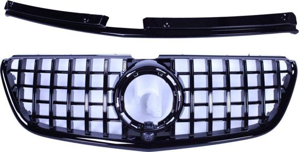 Kühlergrill für Mercedes W447 Vito Facelift 2019+ glanzend zwart