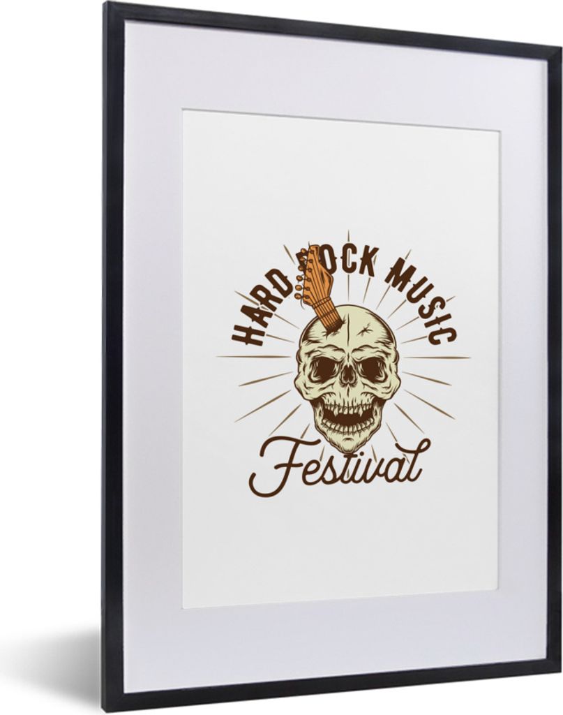 MuchoWow MuchoWow Gerahmtes Poster Sprichwörter - Zitate - 'Hardrock-Musikfestival' - Vintage 30x40 cm - Poster mit zchwarzem Bilderrahmen - W...
