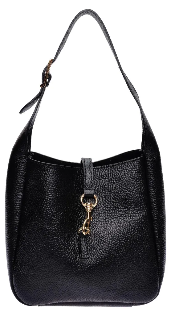 Grand Sac à Main en Cuir Noir Anna Luchini AL 159 - Chic et Intemporel SS26