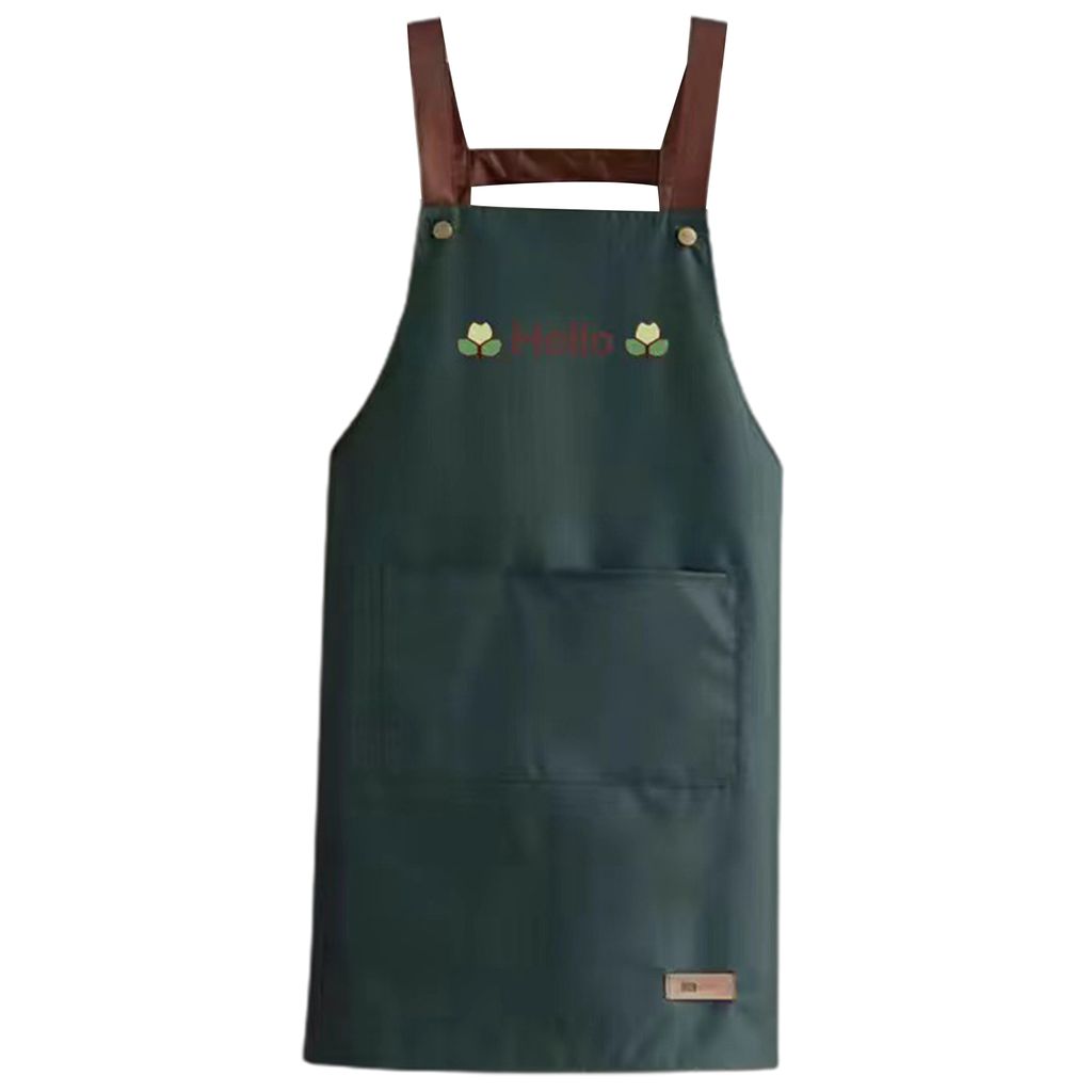 Riemenschürze Antifouling-Tasche verstellbare ölfeste Hallo Arbeitskleidung Sommer dünne Essschürze für Maniküre-Geschäft-Grün