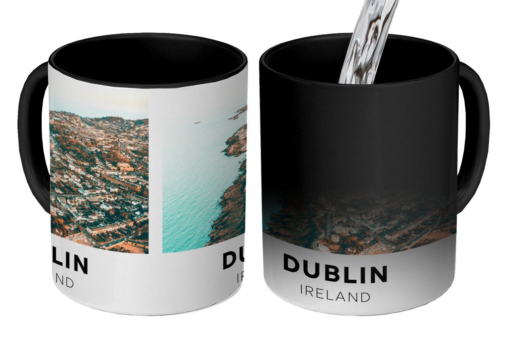 KitchenYeah Zauber Tasse Zaubertasse Magic Dublin - Irland - Wasser 350 ml Farbwechsel Becher Geschenk Geschenkidee - Magic-Tasse - Fototasse - K...