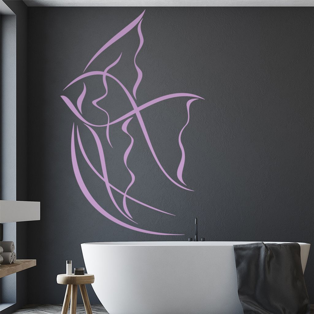 Fisch Linien - Fische Wandtattoo in 6 Größen - Wandaufkleber Wall Sticker - Dekoration, Küche, Wohnzimmer, Schlafzimmer, Badezimmer