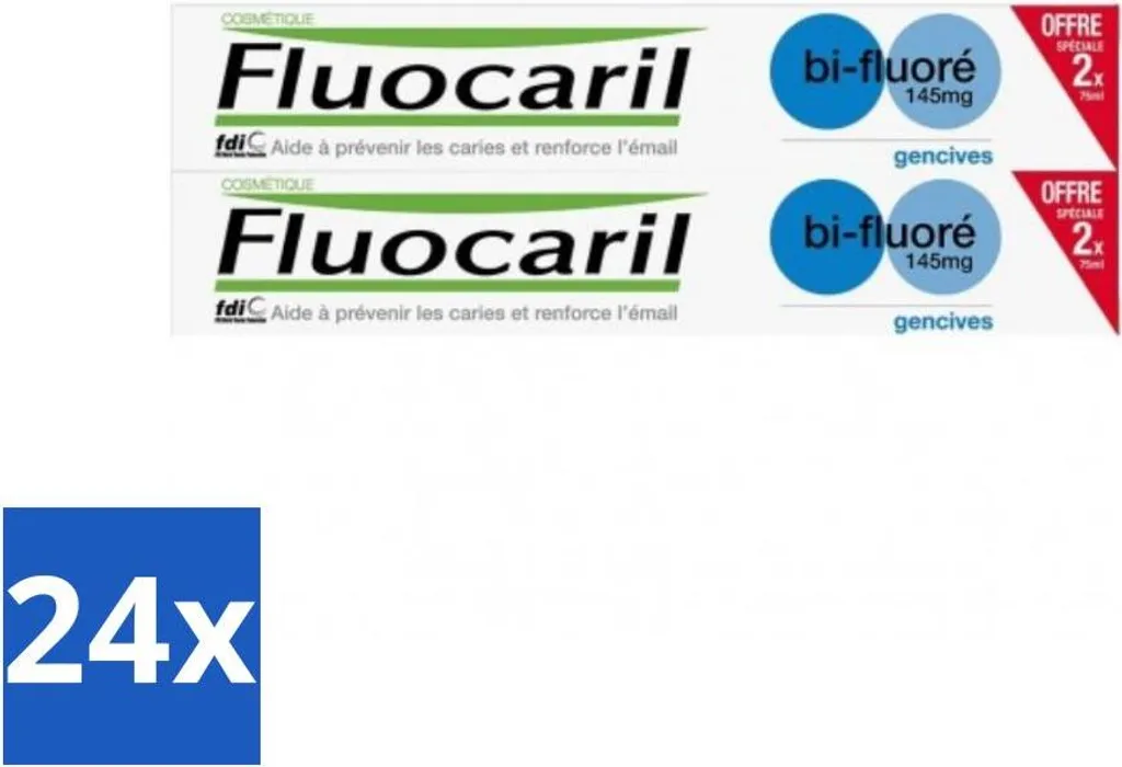 Dentifricio Fluocaril Bi-Fluoré 250mg - 2x75ml Confezione 24 Unità