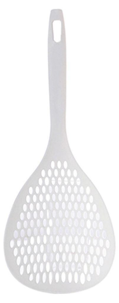 Schaumlöffel, Schaumlöffel, langlebig, PP, hitzebeständig, langer Griff, ergonomisches Multifunktionssieb zum Braten, Abtropfen, Waschen