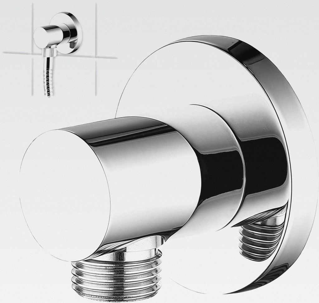 Wandmontage Brauseschlauchanschluss, G1/2" Schlauchanschluss Wandanschluss Dusche für Handbrause, Duschsysteme Badzubehör Verstellbare Dusche Arm...