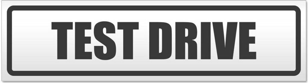 Kiwistar - Autoaufkleber - Dunkelgrau - 30 x 8 cm - Test Drive - Hinweis Aufkleber Sticker für Auto, Kfz, Fahrrad, PKW, LKW