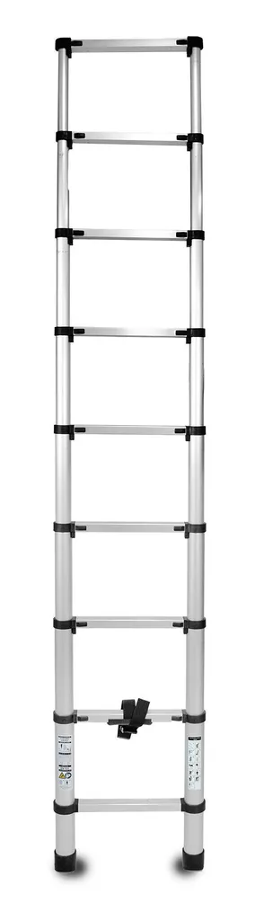 Échelle télescopique légère 6,5 kg aluminium 3,7 m avec 9 marches sûres