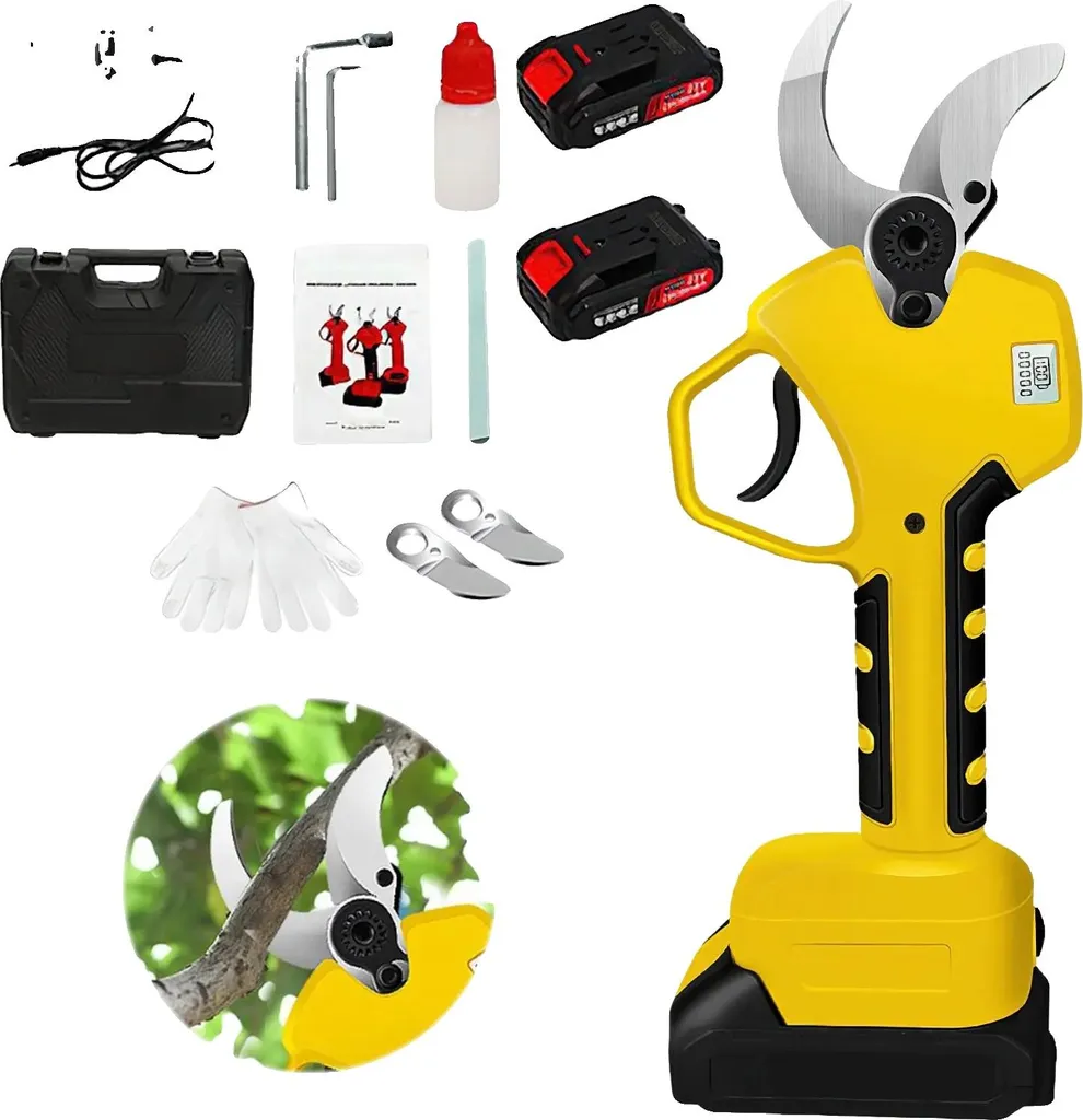 Sécateur électrique 40 mm jaune à modes réglables et grande autonomie