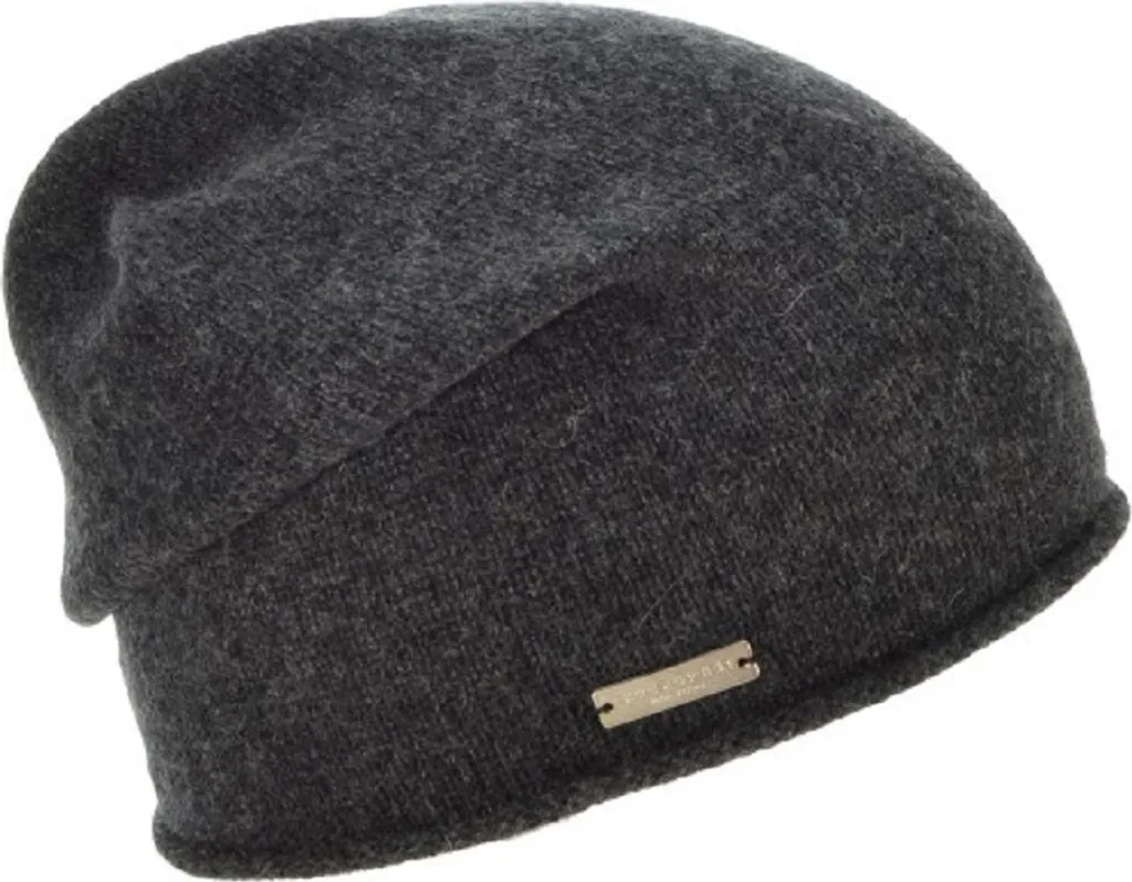 Berretto Seeberger in maglia 100% cashmere con bordo arrotolato