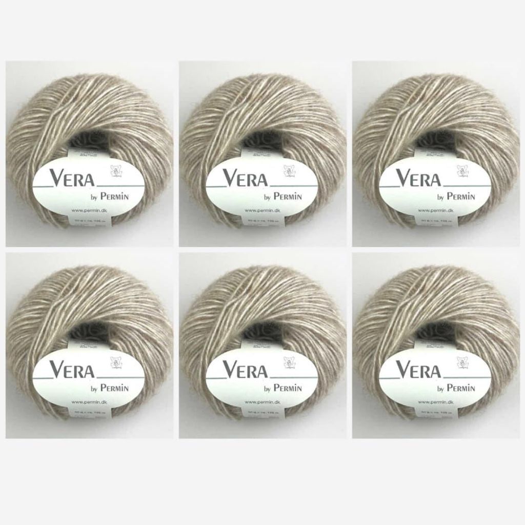 6x Vera von Permin – Chainette-Garn „Tutte le Stagioni“ aus Baby-Alpaka und Baumwolle (125 m/50 g) (18 Sand)