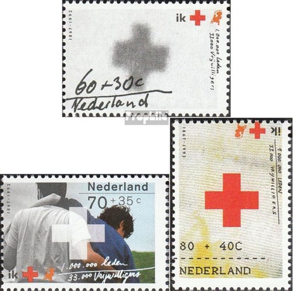 Briefmarken Niederlande 1992 Mi 1446A-1448A (kompl.Ausg.) postfrisch Rotes Kreuz
