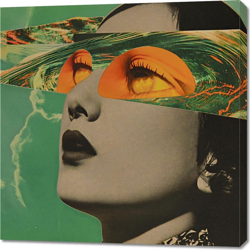 Bild 90x90cm Blick der Ausgeschnittenen Augen