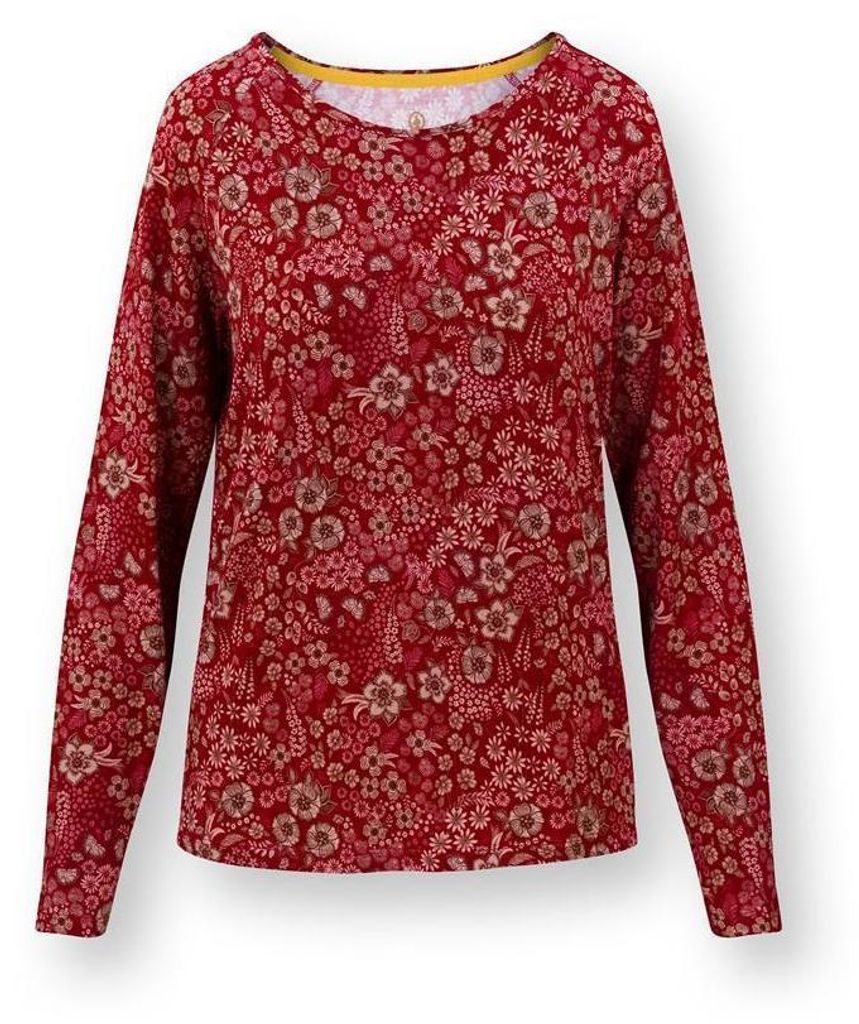 Pip Studio Tina Long Sleeve Top Daisy Dreams Farbe Red Größe M