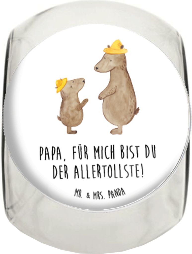 Mr. & Mrs. Panda Kaffeedose Bären mit Hut XL 2000ml - Weiß - Geschenk, Candyglas, Vatertag, Familie, aufbewahrungsglas, Bruder, gewürzglas, Lebe...