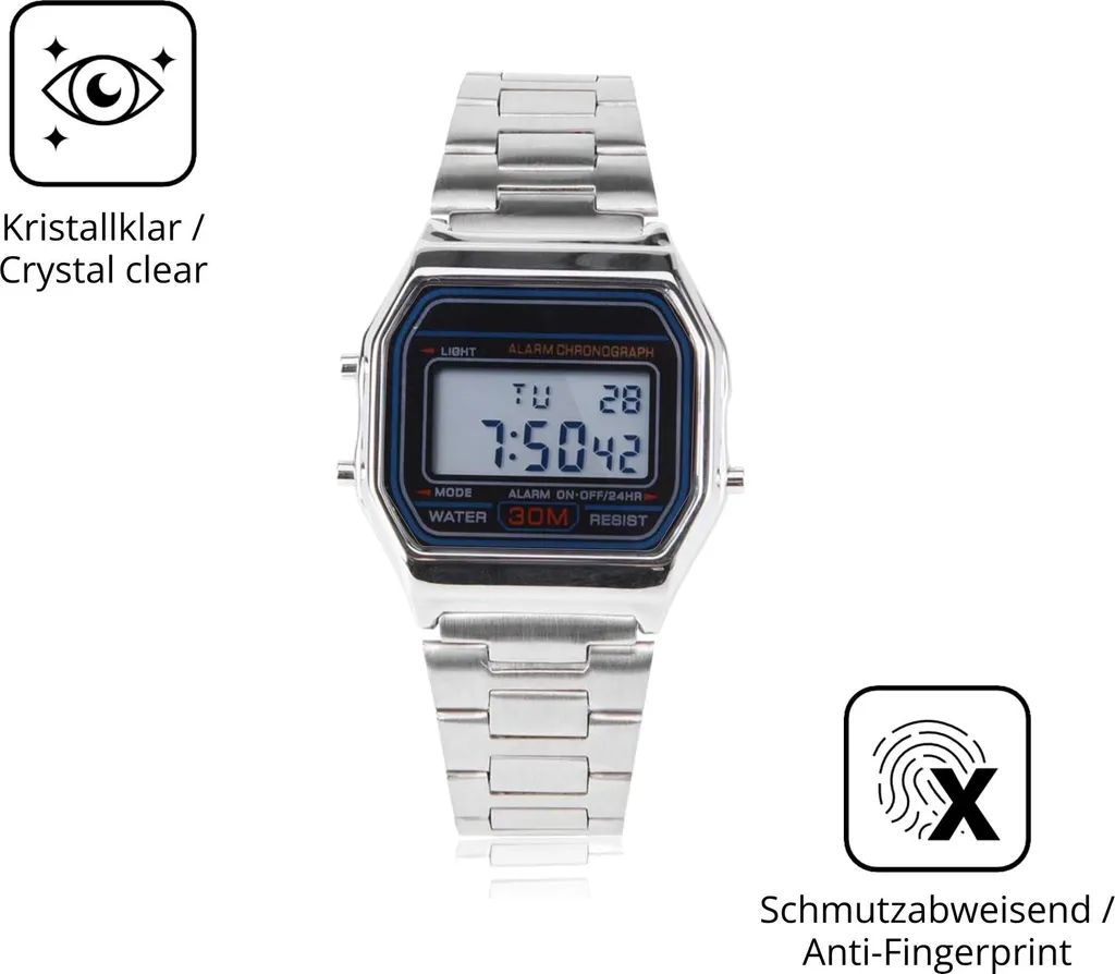 Dipos 2 Pellicole Protettive Per Suunto 5 - Vetro Flessibile Rinforzato 9H, Antiurto, Anti Graffio, Trasparente, Con Garanzia 10 Anni (Made In Germany)