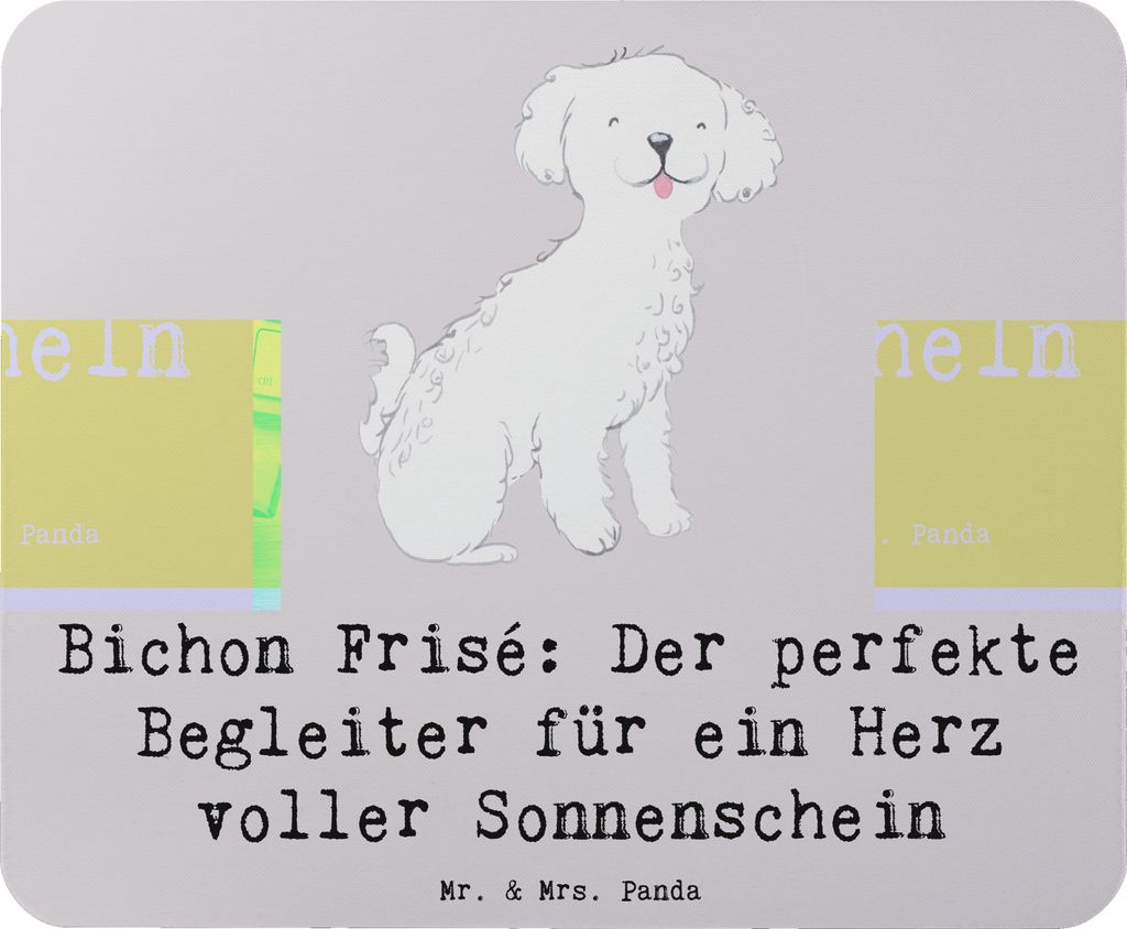 Mr. & Mrs. Panda Mouse Pad Bichon Frisé Freude - Grau Produktbild 