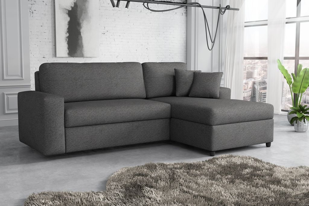 Chilly Olivia Ecksofa L-Form 242x166 cm – Stoff Egon, Schlaffunktion 140x190 cm & Bettkasten Egon 13