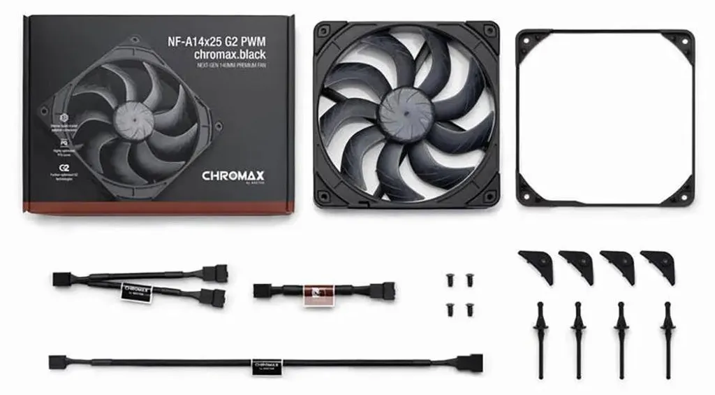 Fini le bruit du PC avec Noctua NF-A14x25 G2 PWM chromax.black ventilateur 140