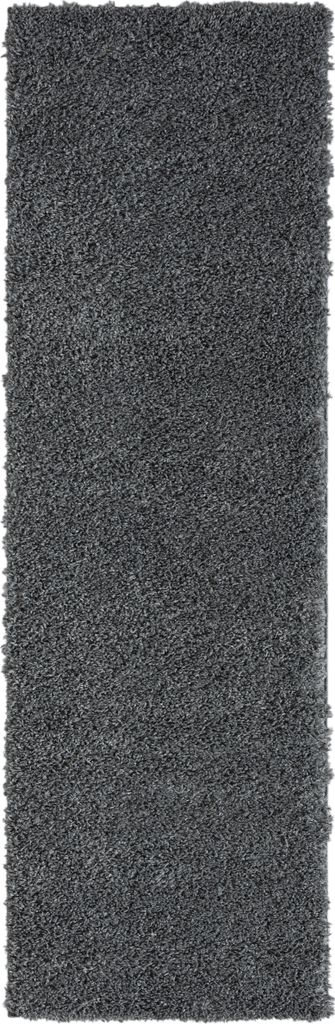 MY-RUG Teppich, Hochflorteppich Shaggy Star, 300x80, grau, leicht glänzend, extra flauschig, Läufer