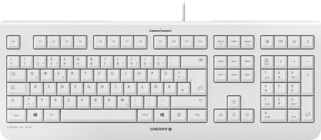 CHERRY KC 1000 Keyboard White / Grey ultra-flat, USB, Obrázek produktu 