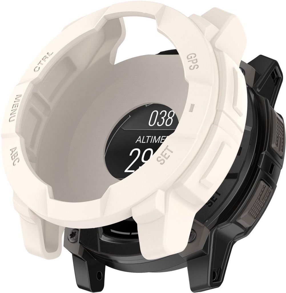 Stravo TPU-Schutzhülle passend für Garmin Instinct 3 (50 mm) – Robuste Schutzhülle – Flexibler TPU-Rahmen – Sternenlicht