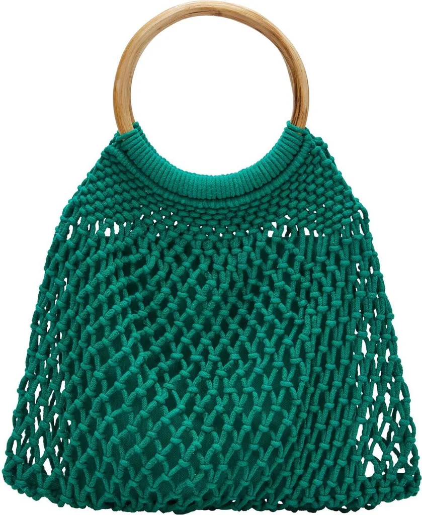 Sac shopper s.Oliver vert en similicuir souple avec anses longues