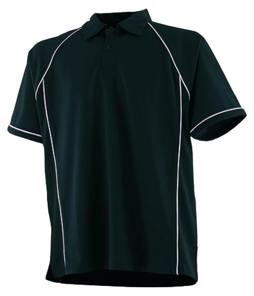 Finden & Hales - "Performance" Poloshirt Paspeliert für Herren LT4866 (L) (Schwarz/Weiß)
