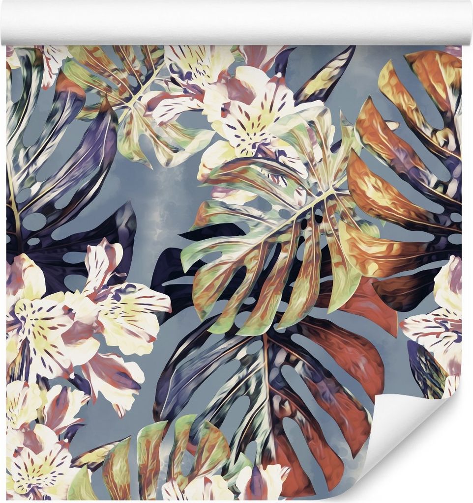 10m VLIES TAPETE Rolle Wohnzimmer Monstera Blumen Exotisch Produktbild 