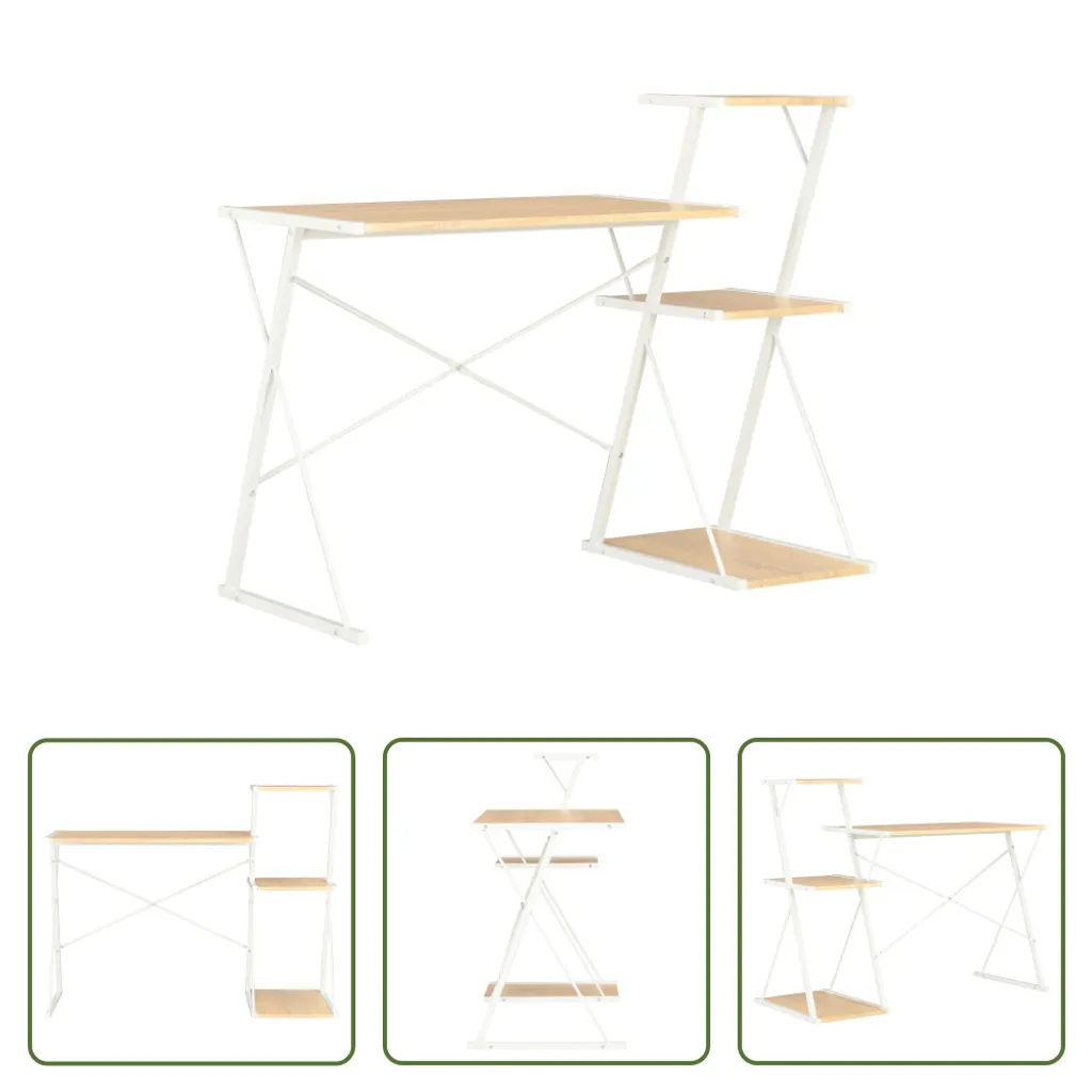 Recensione Scrivania The Living Store 116x50x93 cm Bianco Rovere - 8