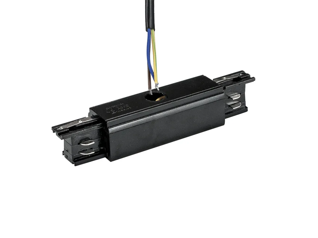 Alimentation Droite pour Rail Électrique Triphasé Noir - Pack Solo 10A - 2