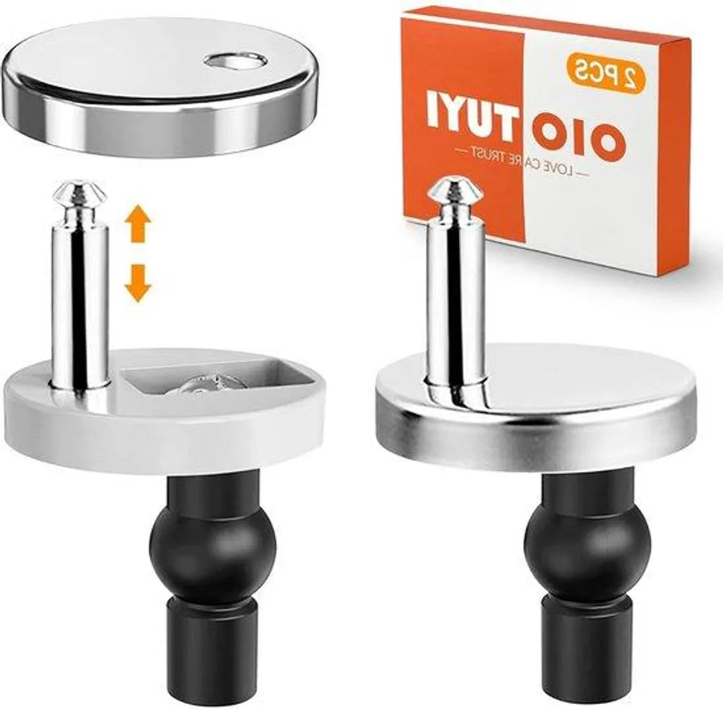 Charnières abattant WC inox avec fermeture en douceur - Kit d'attache