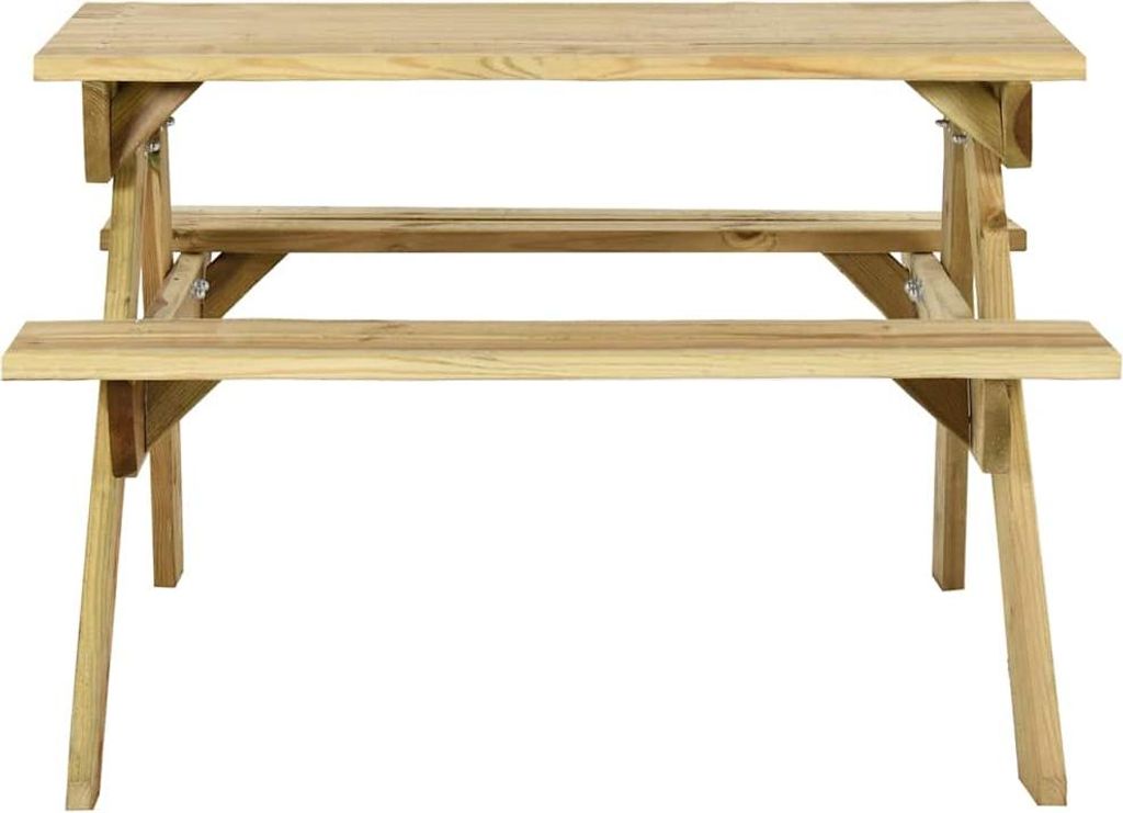 vidaXL Picknicktisch mit Bänken 110x123x73 cm Kiefernholz Produktbild 