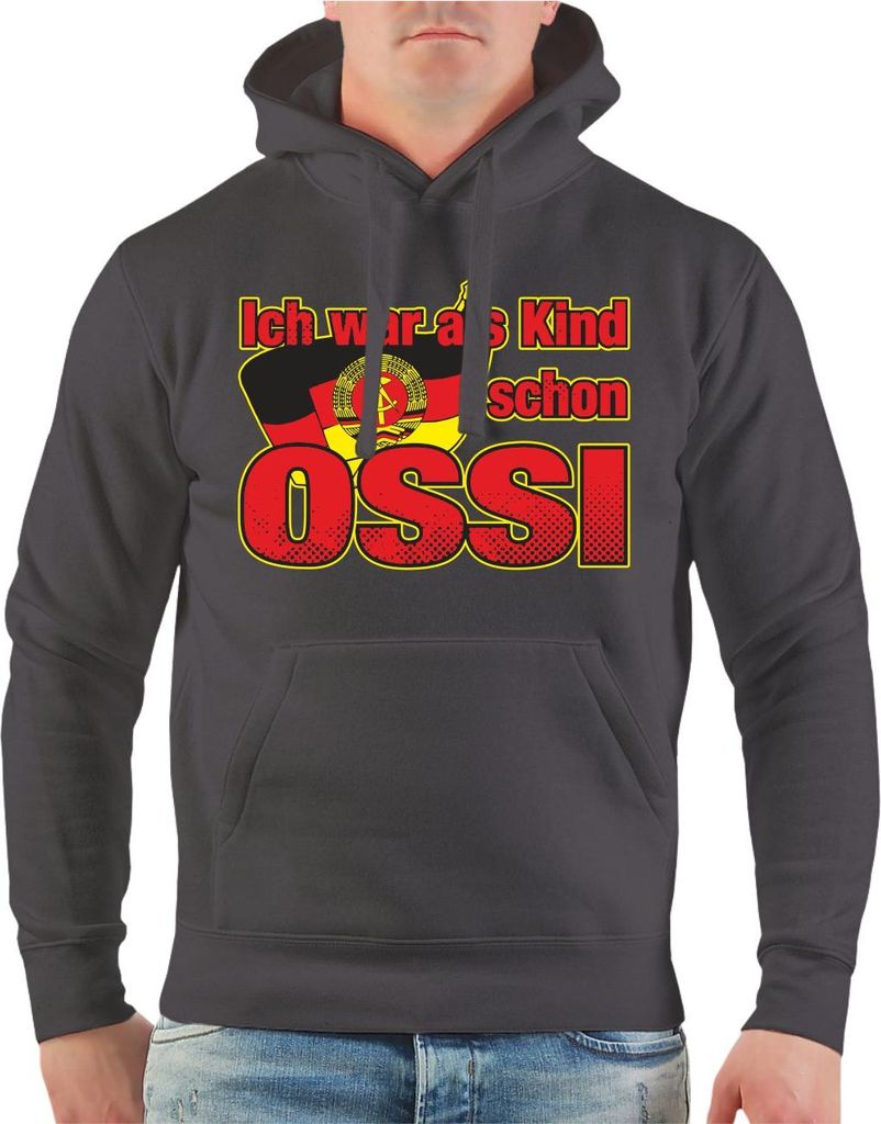 Herren Kapuzenpullover Ich war als Kind schon Ossi