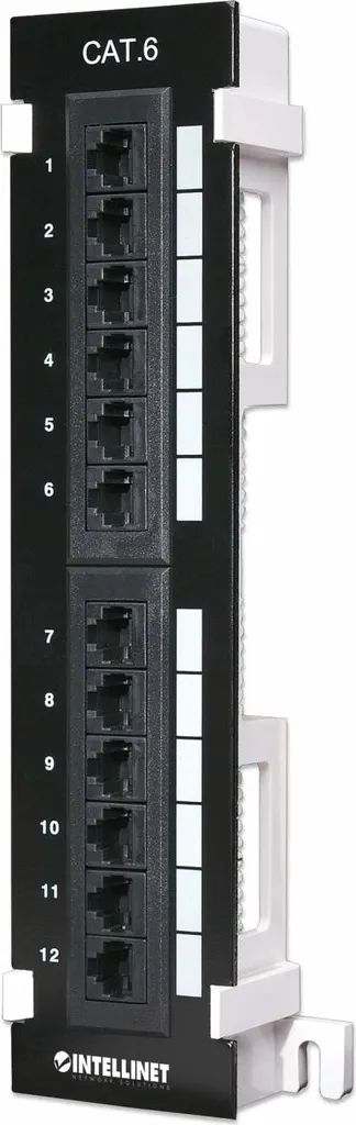 Intellinet 560269 Patchpanel 12-Port Cat6 UTP Fixation Murale Noir