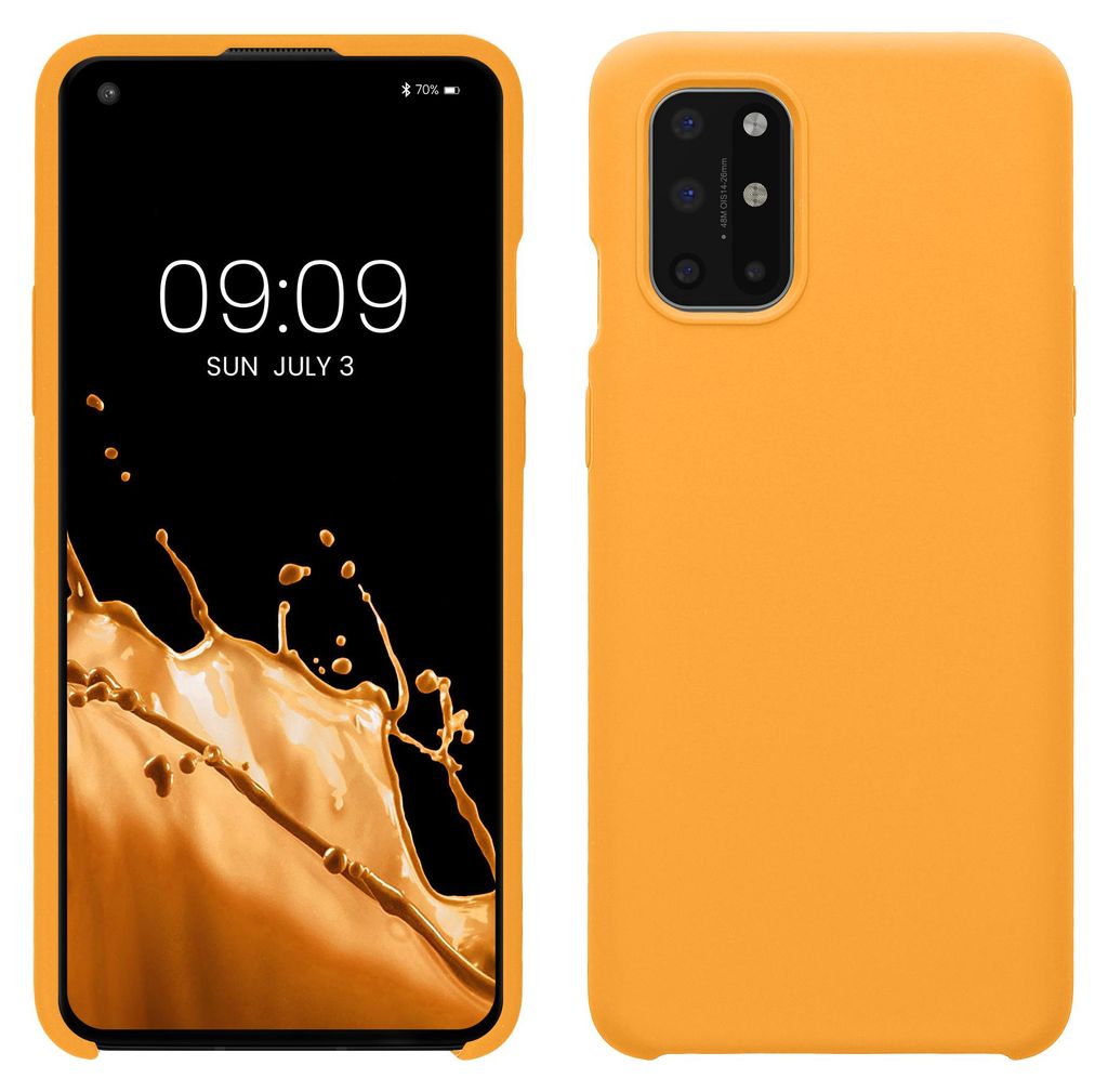kwmobile Handyhülle für OnePlus 8T Hülle - Case Silikon - Kabelloses Laden - Schutzhülle Cover in Fruity Orange