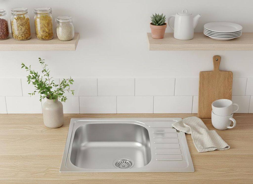 Faizee Home Edelstahlspüle 60x50,5 cm Einbauspüle Produktbild 