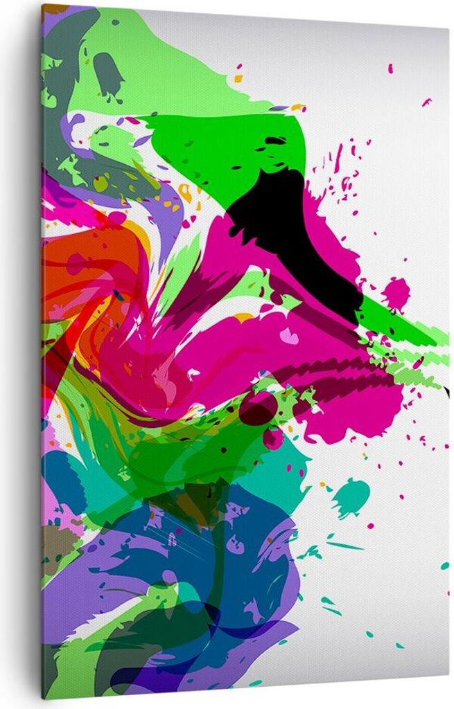 Bild auf Leinwand - Leinwandbild - Einteilig - Frau Gesicht Lippen Make-up - 80x120cm - Wand Bild - Wanddeko - Wandbilder - Leinwanddruck - Wanddek...