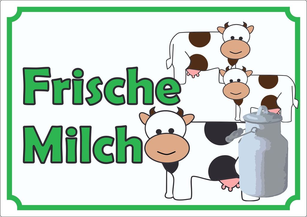 Werbeaufkleber Aufkleber Frische Milch A5 (148x210mm)