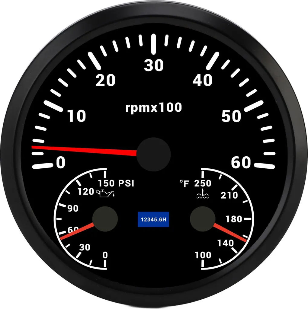 Compte-tours 6000 tr/min Multifonction avec Température et Pression - 2